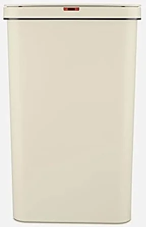 Tower Sensor Bin with Retainer Ring, Battery-Operated, 50L, Cream, T838005C