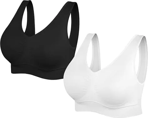 SIMIYA Comfort Sports Bras Women Plus Size Sleep Bras Removable Pads