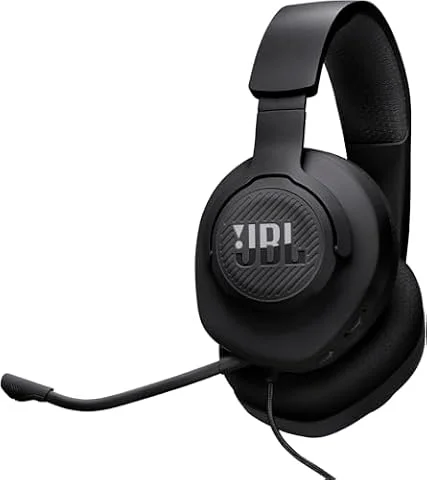 JBL Quantum 100M2 Wired Over-Ear Gaming Headset with JBL QuantumSOUND Signature and 3.5 mm Headphone Jack, Multi-Platform Compatibility, Detachable Mic, Mute Option, Black