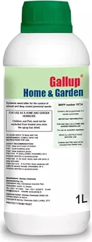Home & Garden Weed Killer 1L - Glyphosate High Industrial Concentrate Strength Herbicide Weed Killer for Effective Perennial Grass & Broad Leaved Weeds