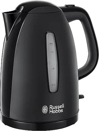 Russell Hobbs Textures Electric 1.7L Cordless Kettle, Premium Plastic, Gloss Finish, Fast Boil 3KW, Washable Anti-Scale Filter, Open Pour, Perfect Cup Markings, 21271