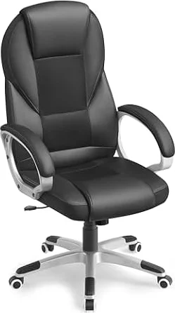 SONGMICS Executive Office Chair with High Back, Durable and Stable, Height Adjustable, Ergonomic, Black OBG22BUK