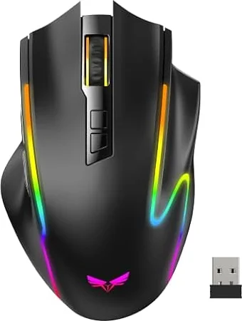 TECKNET Wireless Gaming Mouse, 2.4G & USB-C Dual-Mode Rechargeable Mouse