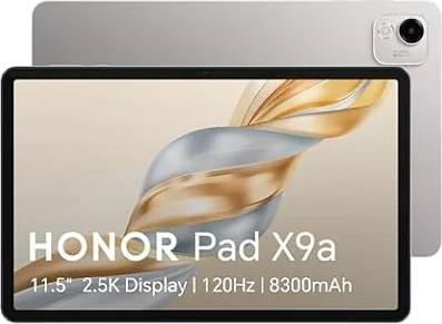 HONOR Pad X9a, 11.5″ 120Hz 2.5K HONOR Fullview Display,128GB Storage, 8300mAh Battery, Slim Metal Body, Four Speakers,Android 15,Gray-New