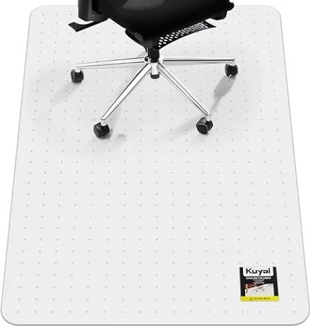 Kuyal Office Chair Mat for Carpet, 81 x 121cm (32" x 48") Clear Heavy Duty Computer Chair Mat, Under Desk Protector Carpeted Floors Mat, Easy Chair Movement,Ship Flat