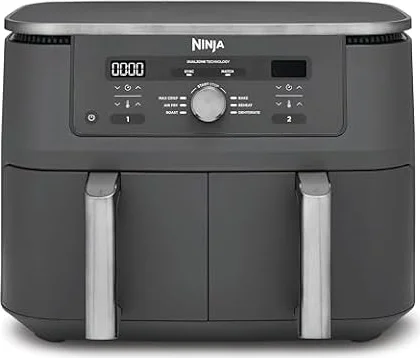 Ninja MAX Dual Zone 9.5L Air Fryer, 2 Drawers, Gunmetal DZ400UK