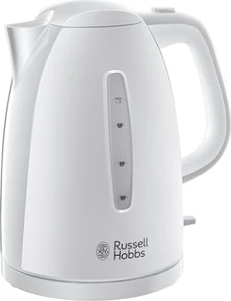 Russell Hobbs Textures White Cordless Electric Kettle, 1.7L, Fast Boil 3KW