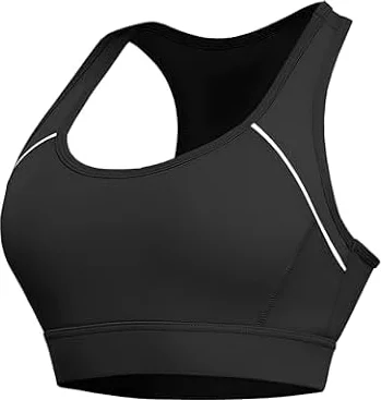 Paeceioni Sports Bras Women High Impact, Seamless Racer Back Padded Support Comfort Bra, Adjustable Running Bra Women High Impact, Ladies Sports Bras for Yoga Gym Workout Fitness Black(M)