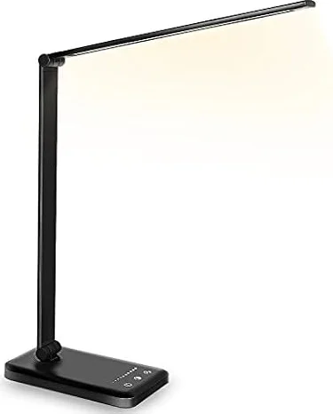 SLATOR Desk lamp,Eye-caring Aluminium Dimmable Bedside lamp with USB Charging Port, 5 Light Modes x 10 Brightness Levels,Touch Control, for Home,Office,Bedroom,Reading,Work,Study, 5V, 1.2A