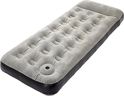 Hi-Gear Deluxe Single Airbed with Built-In Foot Pump & Raised Pillow, Lightweight, Portable & Durable Inflatable Mattress, Ideal for Camping, Festivals and Overnight Guests