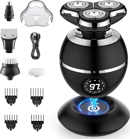 ETENTOUS Electric Razor for Men, 2025 Upgrade Electric Shavers, Cordless Rechargeable 3D Shaver for Men, Wet/Dry Mens Shaver, Waterproof Electric Razor Grooming Kit