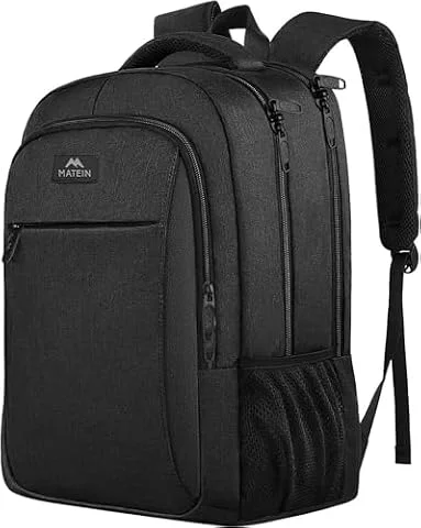 MATEIN Travel Laptop Backpack, Work Bag Lightweight Laptop Bag, Dark Black