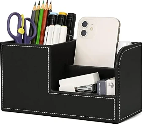 GORESE Desk Organizer - Office Pencil Holder Organizer Desktop Desk Accessories Office Supplies Organization Decor (Black)