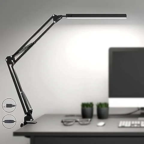 SKYLEO LED Desk Lamp with Clamp LED Desk Light for Office Black