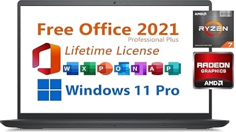 Dell Inspiron 15 Business Laptop, Free Microsoft Office 2021 Lifetime License, 15.6 FHD Display, AMD Ryzen7 5825U, 32GB RAM, 1TB PCIe SSD, USB-C, Windows 11 Pro