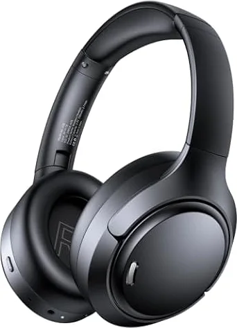 Hybrid Active Noise Cancelling Bluetooth 6.0 Headphones 120H Long Playtime, 6 ENC Mic, Over Ear Headphones Wireless, Hi-Res Audio, Memory Foam Earcup, Transparency Mode ANC Headphone for Travel Office