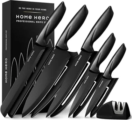 Home Hero 11-Piece Black Stainless Steel Kitchen Knife Set