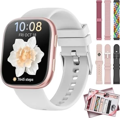 7 Strap & Gift Box Smart Watches for Women, 1.83" HD Smart Watch for Men with Bluetooth Call, Fitness Tracker/Heart Rate/Sleep Monitor, IP68 Waterproof Smart Watch, 110+ Sports Modes for iOS Android