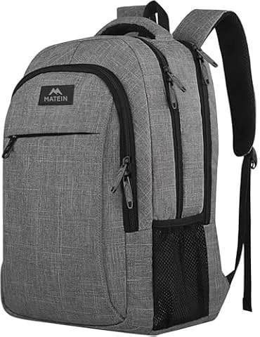MATEIN Travel Laptop Backpack, Work Bag Lightweight Laptop Bag, Grey