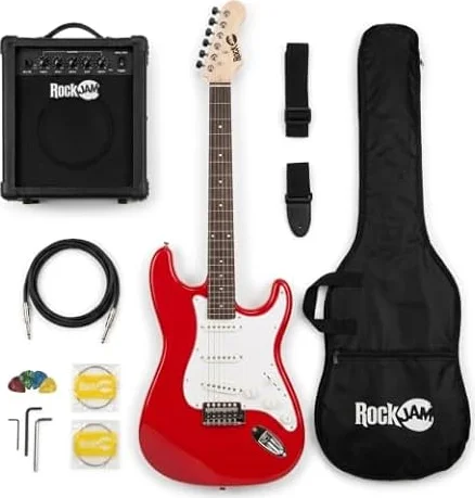 RockJam Electric Guitar Kit with Amp, Bag, Whammy, Strap, Lead, Spare Strings & Lessons