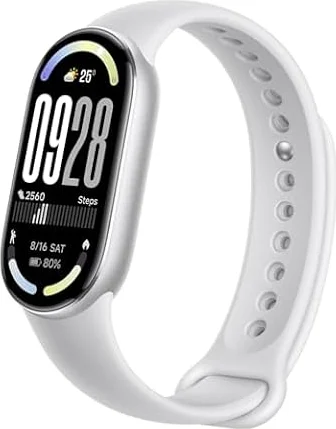 XIAOMI Smart Band 10 Fitness Tracker, 44mm AMOLED Display, 21Day Battery Life, 150 Sports Modes,Sleep Monitoring, 5ATM Waterproof, Compatible With Android and IOS – Glacier Silver