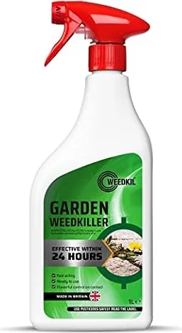 WeedKil Glyphosate Free Weed Killer 1 Litre - Harmless To Children & Pets Once Dry | Fast Acting Organic, Natural Ingredients | Effective Within 24 Hours, All Year Round | Ready To Use Spray Bottle