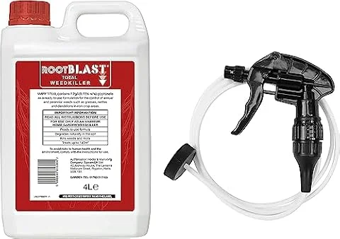 Rootblast Total Weedkiller 4L Extra Strong Glyphosate Weed Killer Spray Quick & Easy Application, Effective Weed Control for Driveways, Gardens, Paths, & Patios