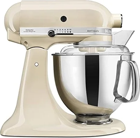 KitchenAid 4.8 Litre ARTISAN STAND MIXER 5KSM175PS with bowls and standard attachments (Almond Cream)