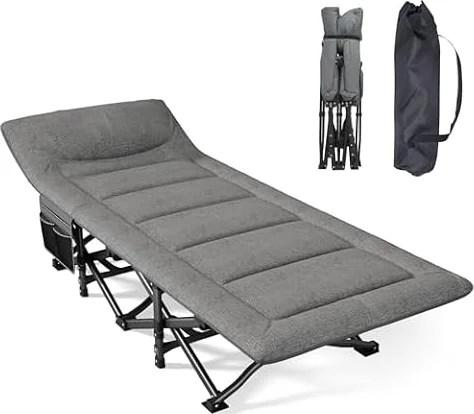 Mopaicot Camping Bed, Camp Beds for Adults with Mattress and Pillow