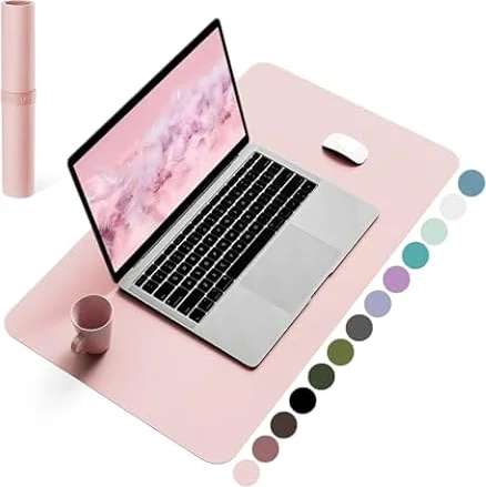 YSAGi Non-Slip Desk Mat, Waterproof Large Mouse Pad 60x35 cm Pink