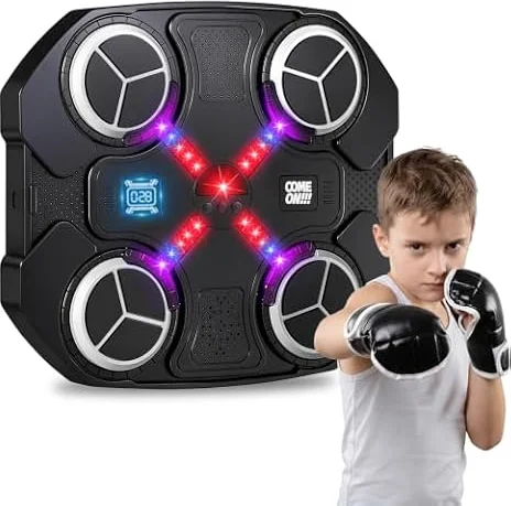 Music Boxing Machine for Kids with Boxing Glove, Wall Mounted Bluetooth Punching Machine Boxing Training Workout Exercise Equipment, Birthday Gifts Toys for Kids Boys Girls 3 4 5 6 7 8 9 10 Year Old