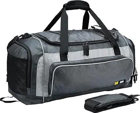 MIER Gym Bag with Shoes Compartment for Gym, Travel, 60L, Dark Gray