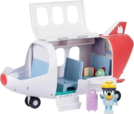 Bluey Adventure Plane, Airplane Toys, Pilot Figure and Accessories