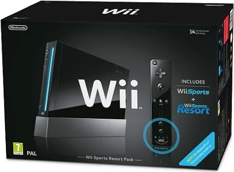 Nintendo Wii (Black) with Wii Sports + Wii Sports Resort: Includes Wii Remote Plus