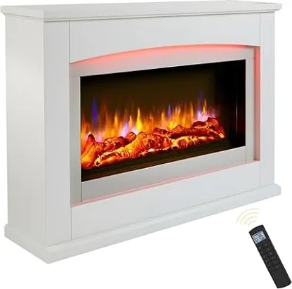 Endeavour Fires Danby 48" Freestanding Electric Fire and Surround,White