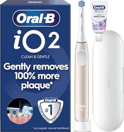 Oral-B iO 2 Electric Toothbrush, Calm Pink, Includes Toothpaste