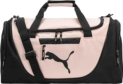 PUMA Women's Evercat Candidate Duffel Bag, Black/Light Pink, One Size