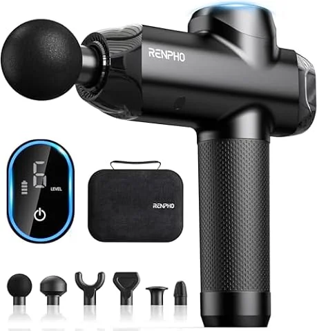 RENPHO Power Massage Gun, Professional Massager, LCD Touch Display, 12mm
