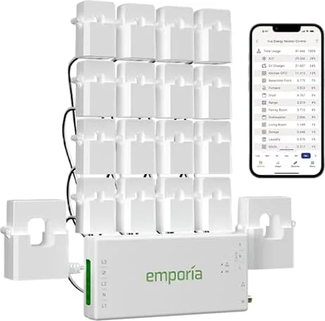 Smart Home Energy Monitor with 16 50A Circuit Level Sensors | Vue - Real Time Electricity Monitor/Meter | Solar/Net Metering