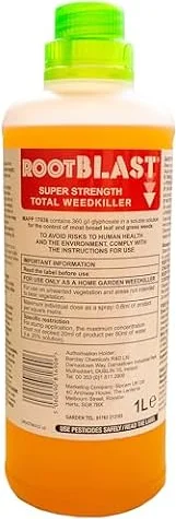 Rootblast | Super Strength Concentrated Total Weed Killer - Glyphosate for Effective Weed Control - Kills Weeds down to the their roots (1 x 1L), Packaging May Vary