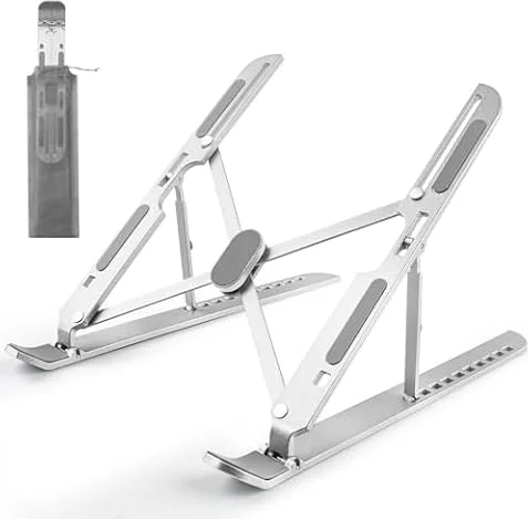 Laptop Stand for Desk Adjustable, Folding Tablet Stand Aluminum Portable Laptop Riser for Desk, Foldable Computer Stand Laptop Holder for Notebook PC