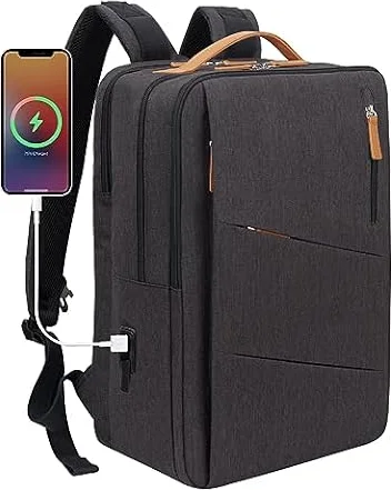 Hp hope Laptop Backpack for Women Travel, Durable Backpacks Carry On, with USB Charging Port, Fits 15.6 Inch Laptop, Waterproof, Resistant Luggage Business Weekender Bag, Blackplus