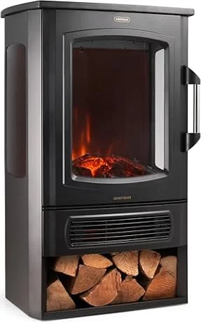 Vonhaus Electric Log Burner 2000W – 2 Heat Settings – Black