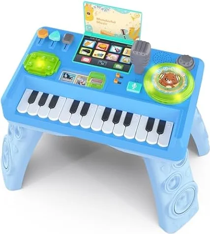 Baby DJ Table for Toddlers 1-3, Baby Musical Piano Toys 6-9-12-18 Months