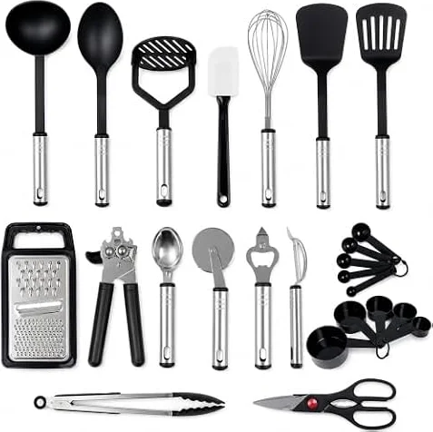 EPISENT Kitchen Utensils Set 25 Piece Cooking Utensil Set with Holder