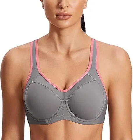 SYROKAN Women's Full Support Racerback Lightly Padded Underwire Sports Bra Multicoloured #2 36 DD