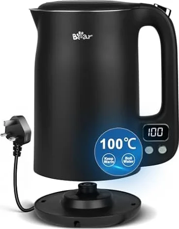 Bear Electric Temp Kettle, 1.7L, 12 Presets, Keep Warm, Stainless Steel
