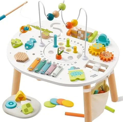 Giant bean® Wooden Activity Table for 1+ Years, Montessori Learning Table