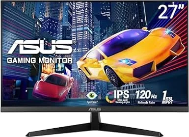 ASUS VY279HGR Eye Care Gaming Monitor – 27 inch FHD (1920x1080), IPS, 120Hz OC, SmoothMotion, 1ms MPRT, Adaptive Sync, Eye Care Plus, Blue Light Filter, Flicker Free, antibacterial, SmoothMotion