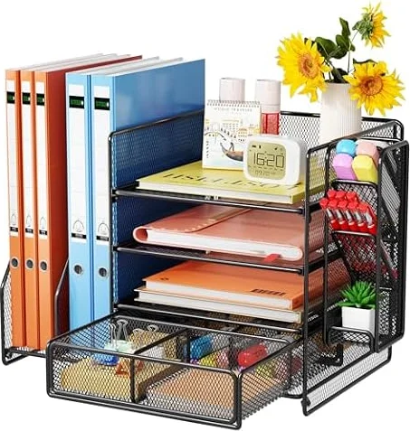 Casavibe Desk Organiser with File Holder, 5-Tier Paper Organiser